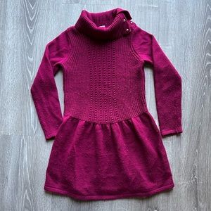 Janie and Jack Red Burgundy Sweater Dress Size 7